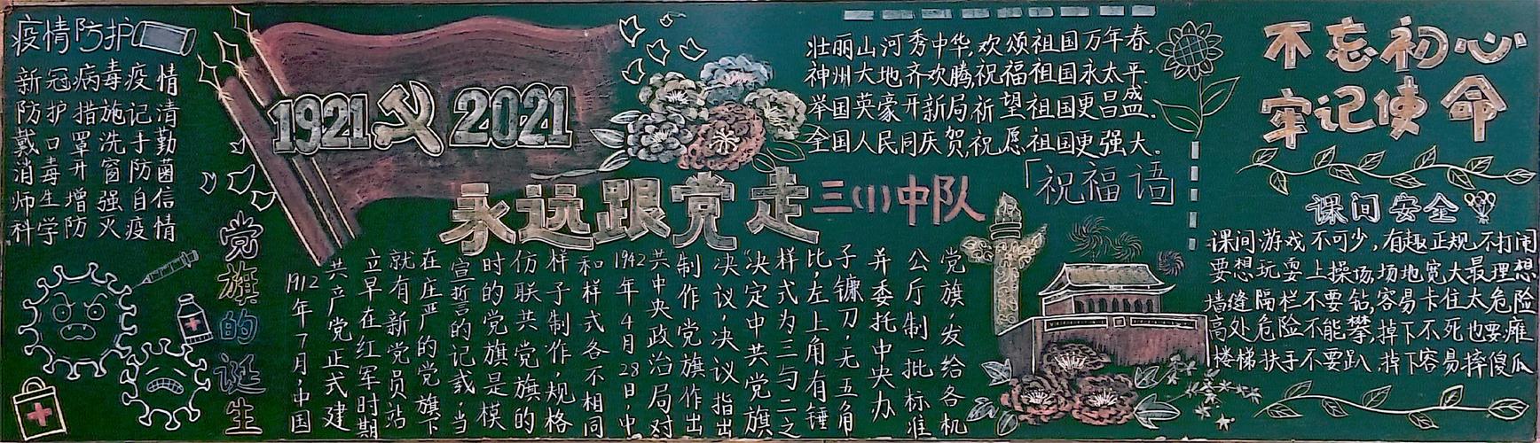 跟党走争做新时代接班人---徐州市西朱小学庆建党100周年黑板报评比
