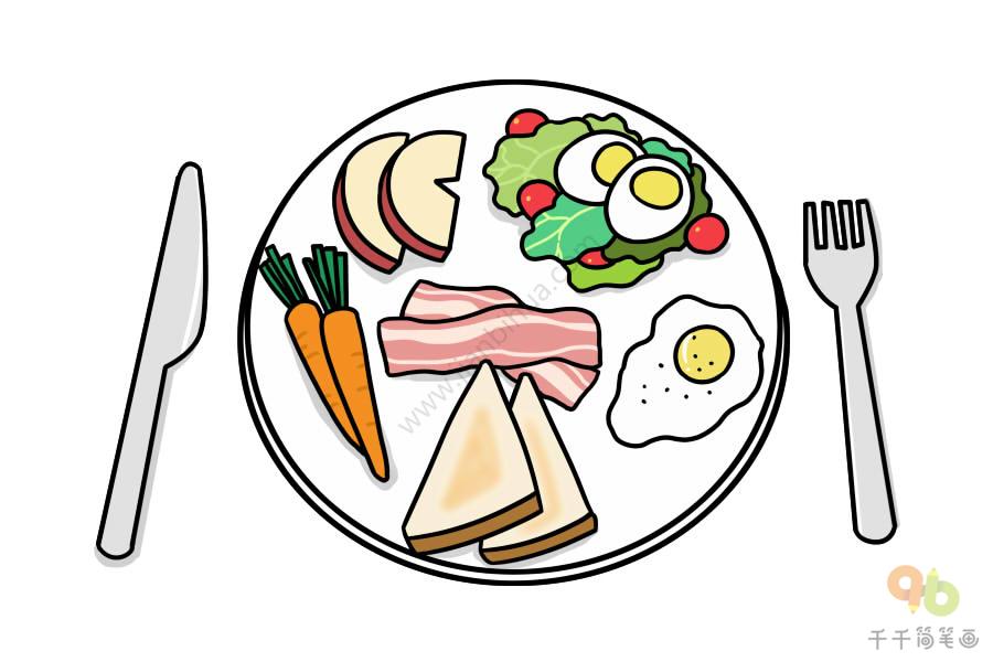 健康饮食卡通 简笔画图片