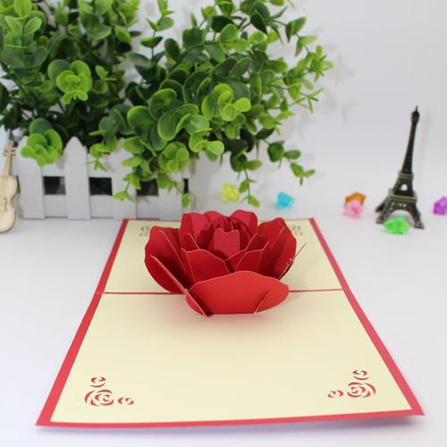 简单的玫瑰花折纸贺卡玫瑰花折纸贺卡
