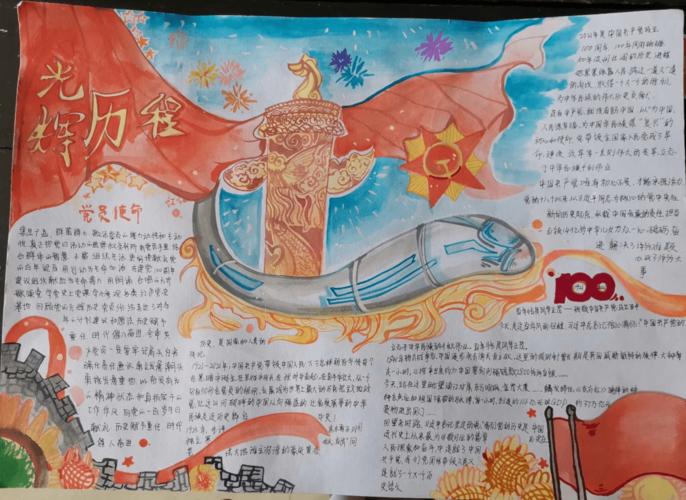 我校团委举办庆祝中国共产党成立一百周年手抄报比赛