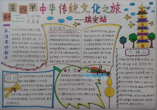 中华传统文化之旅瑞安手抄报 - 传统文化手抄报 - 老师板报网