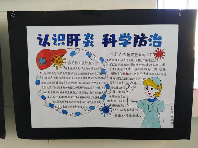 玛曲县城关九年制学校成功举办积极行动共抗肝炎手抄报比赛
