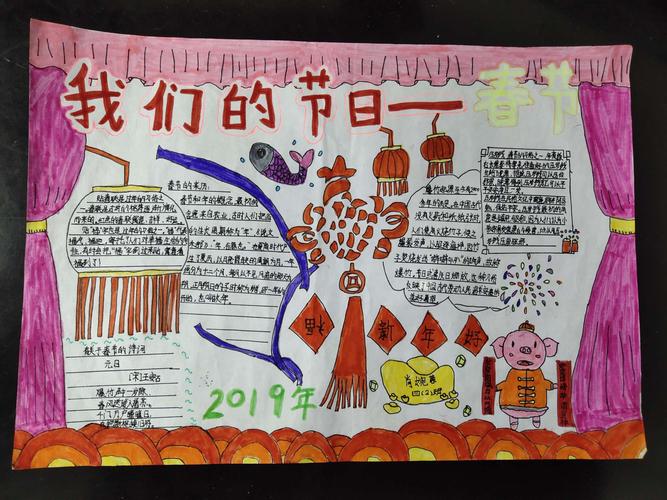 节日喜迎春节手抄报比赛 写美篇  为丰富学生节日精神文化生活