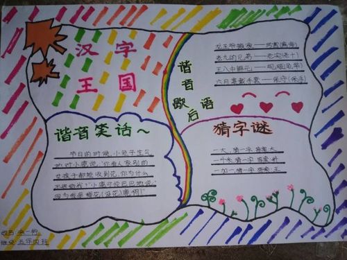 下面是由出国留学网小编为大家整理的汉字真有趣的手抄报高清五年级
