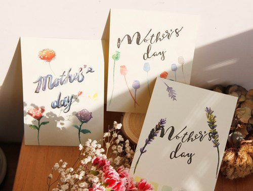 花森堂 手绘自然风水彩贺卡 可客制 母亲节卡片