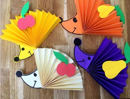 幼儿园刺猬手工制作卡纸手工刺猬折纸教程