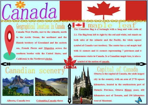 小学生英语手抄报图片关于加拿大中华板报网 小学生英语手抄报图