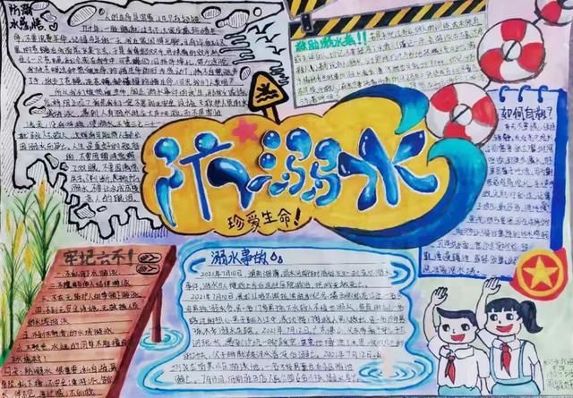 长沙市中小学生防溺水手抄报作品展示开始啦第一期