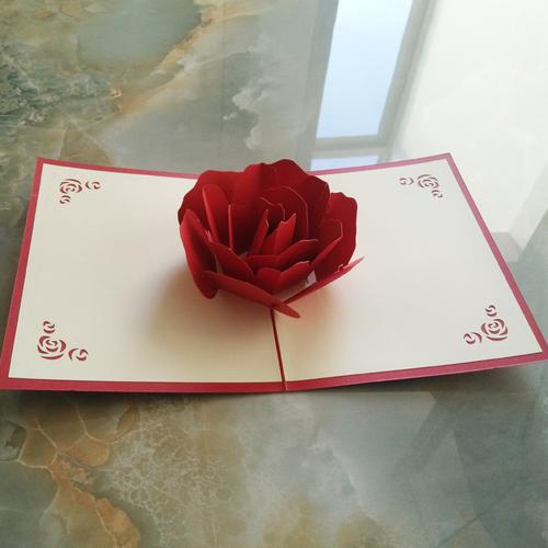 贺卡3d立体贺卡玫瑰花朵韩国创意纯手工d纸质工艺品列表网