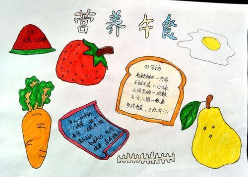 桓仁县北甸子小学六年级刘孟 王佳雯手抄报《营养午餐》