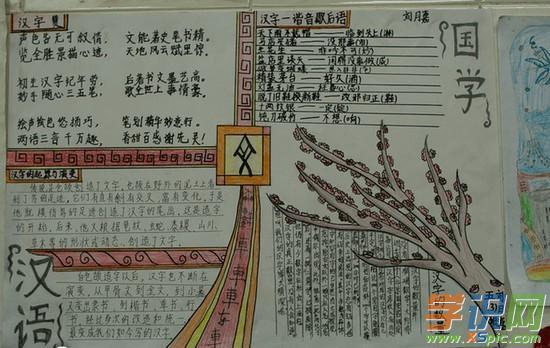 学识网 语文 手抄报 小学生手抄报    汉字作为中华民族最具代表性的