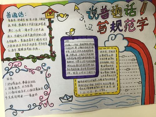 字手抄报大赛展 写美篇  为提升全校师生说普通话写规范字的自觉