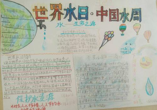 孟村回民小学开展世界水日主题手抄报制作展览活动