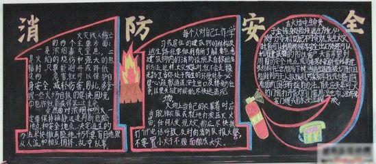 大学消防安全的黑板报版面设计图及初中消防安全黑板报-消防知识专栏