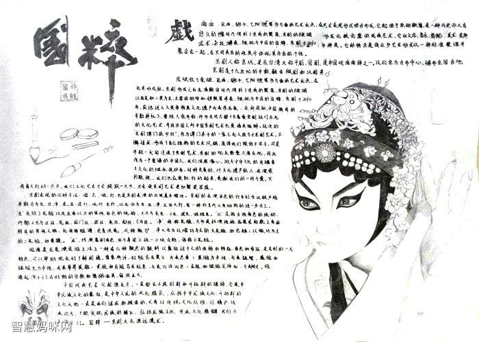 关于中国京剧的手抄报绘画作品