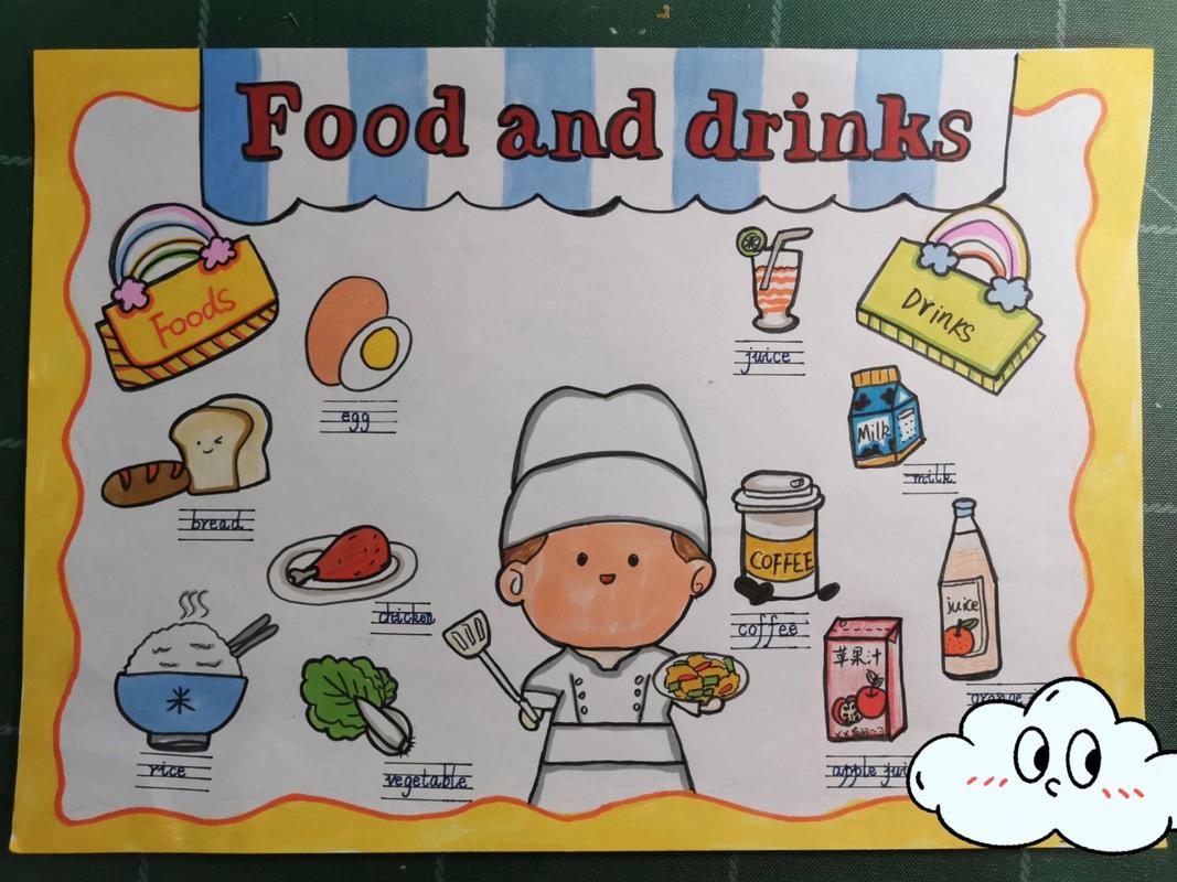 food and drinks 英语手抄报   and drink