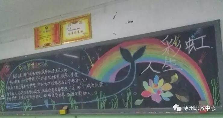 校园动态|涿州职教中心团委组织开展彩虹人生主题黑板报手抄报评比