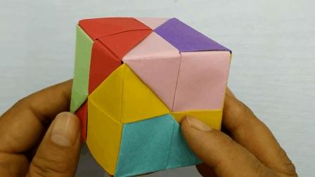 六张正方形彩纸做一个正方体魔方折纸玩具 手工折纸大全视频教程视频