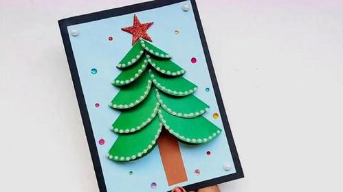 幼儿园儿童立体创意生日新年卡片贺卡 手工制作材料包 diy 圣诞节手
