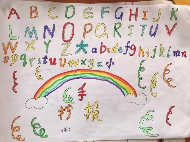 其它 26个字母手抄报 写美篇学习了三节课的26个字母孩子们的作业都