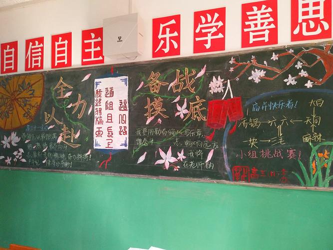 徐州七中备战期中考试主题黑板报