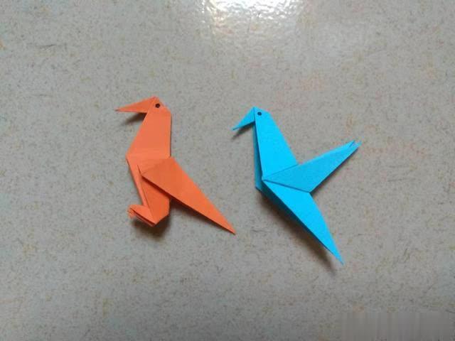 简单的折纸小鸟怎么折一张纸两种折法介绍适合宝宝学习