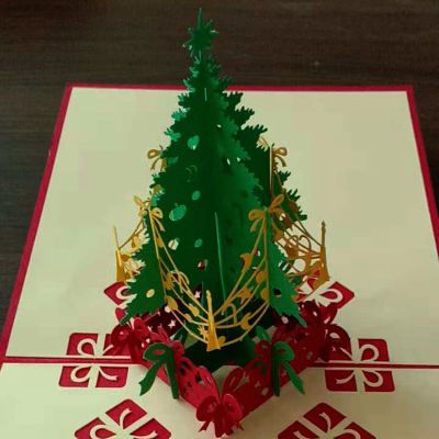 镂空圣诞节礼品3d立体圣诞树圣诞贺卡片