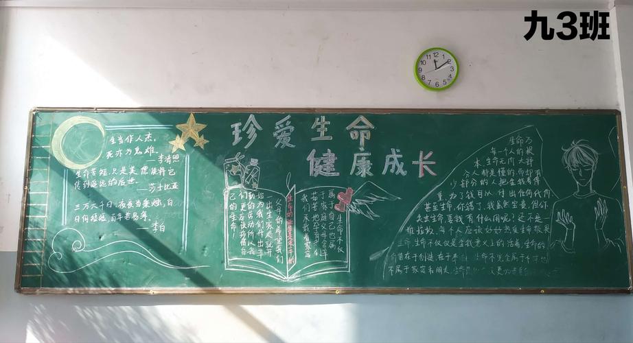 珍爱生命健康成长 ----记潢川县黄冈实验学校九年级黑板报评比活动