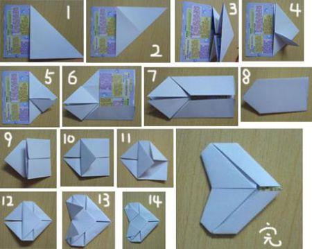 长方形纸折爱心贺卡长方形纸折贺卡