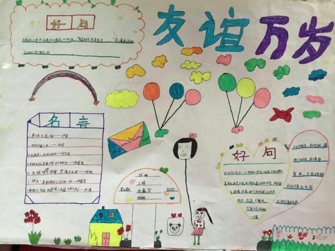黄龙小学四年级三十六班手抄报一一孩子们眼中的友谊