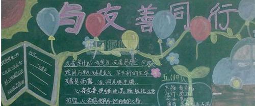 爱国主题的黑板报》正文    友善在现代汉语词典中解释为友爱和睦