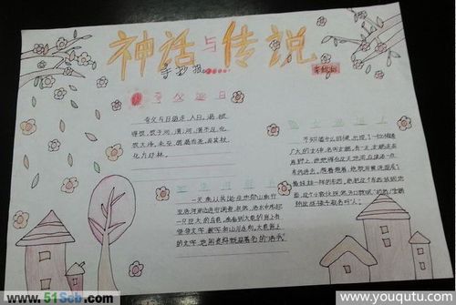 中国古代 神话故事的 手抄报如图所示.