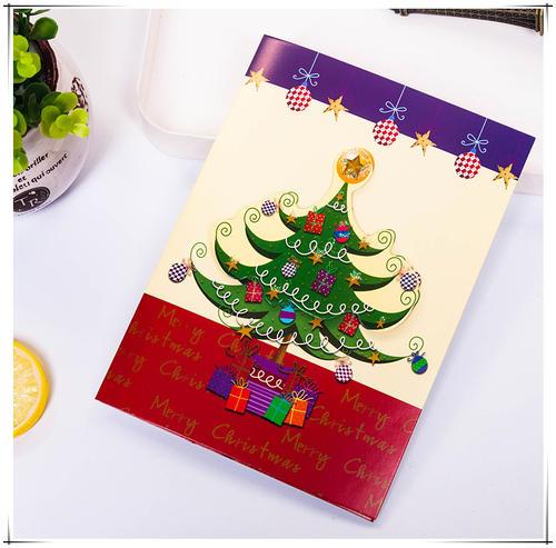 韩国创意圣诞贺卡表面立体带音乐祝福感谢商务卡片儿童小卡片生日7折
