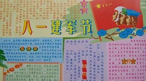 刘睿涵--八一手抄报是中国人民解放军建军纪念日.