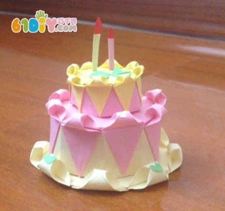 立体生日蛋糕折纸图解教程食物折纸幼儿手工网 - be