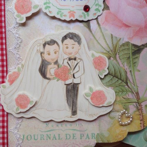 我们结婚吧 浪漫玫瑰园婚礼手工贺卡 手工相册 结婚纪念册手绘