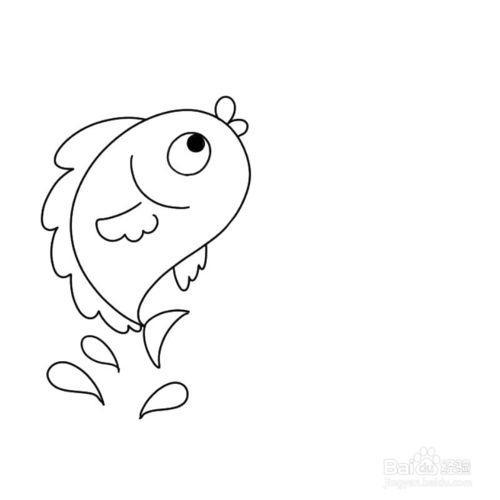 鱼儿跳跃简笔画图片