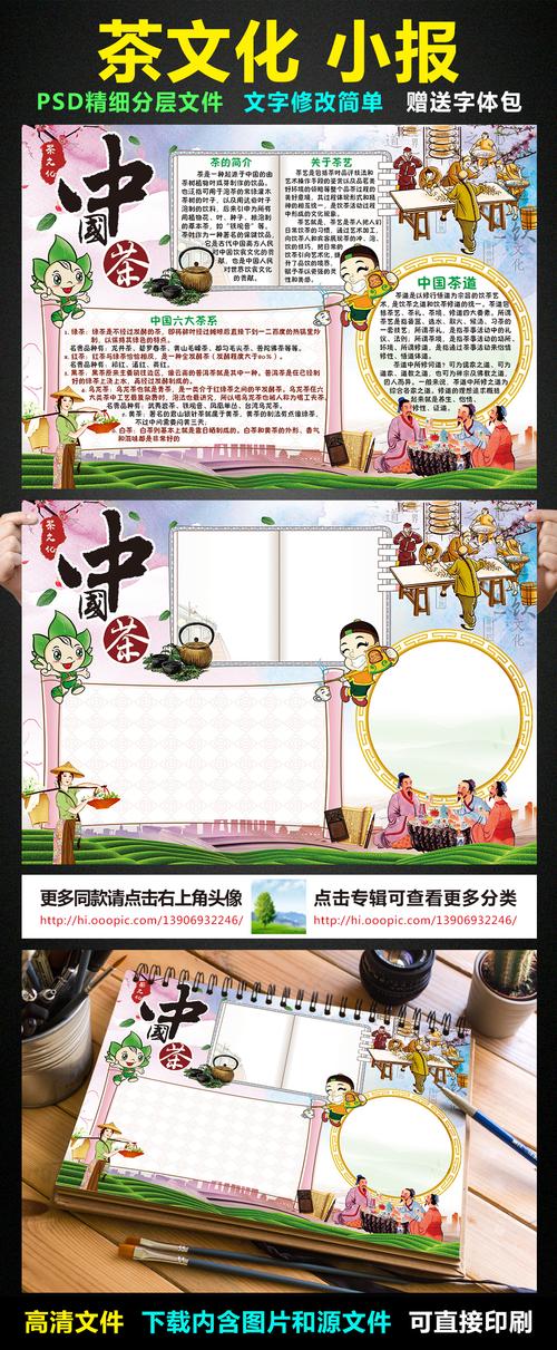 茶文化小报茶艺知识中国茶手抄报电子小报模板下载我图网