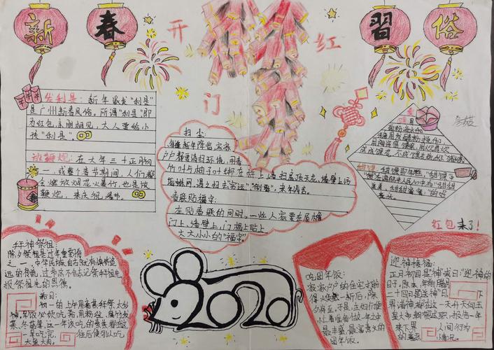 体验家乡春节民俗感受传统文化魅力玉燕中学八年级地理手抄报