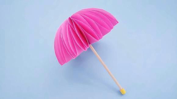 美丽的立体雨伞折纸做法原来这么简单手工diy折纸视频教程