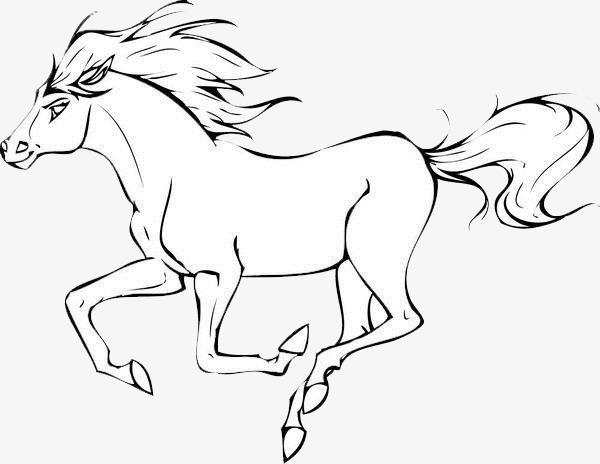 奔跑的马的画法图片