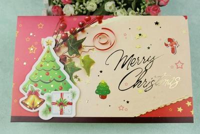 贴花立体圣诞卡新年贺卡商务卡公司新年贺卡明信片8款