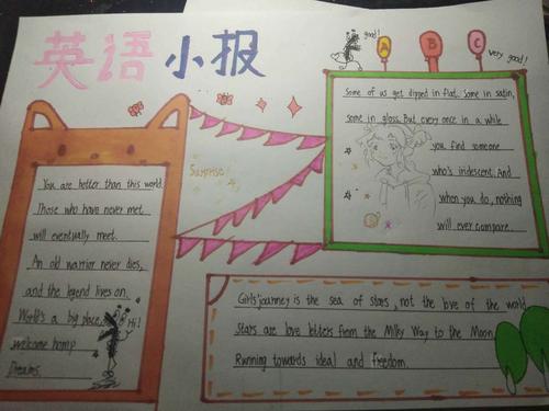 望亭镇北刘口小学五年级英语手抄报展