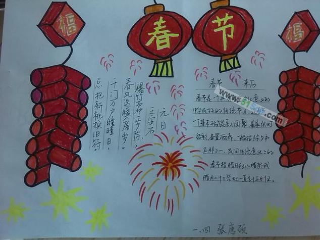 春节手抄报展示 写美篇牛年春节我们虽因疫情没有外出但传统最新春节