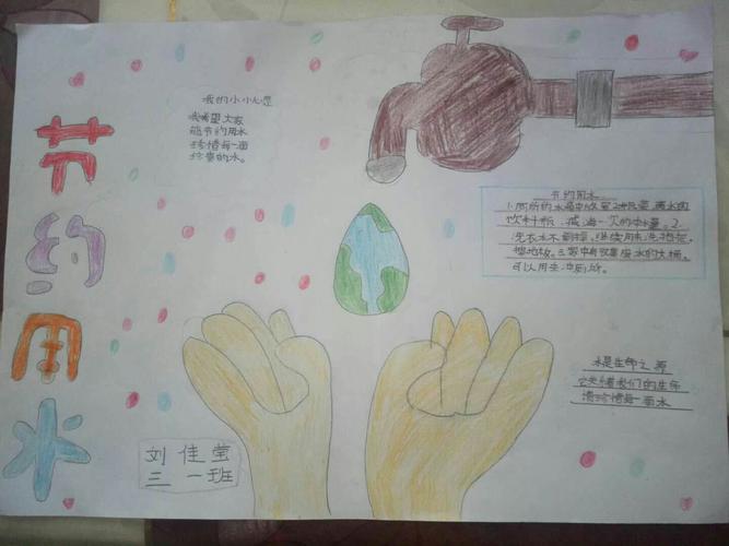 第三十三届中国水周和兴小学三一班的学生制作了精美的手抄报弘扬