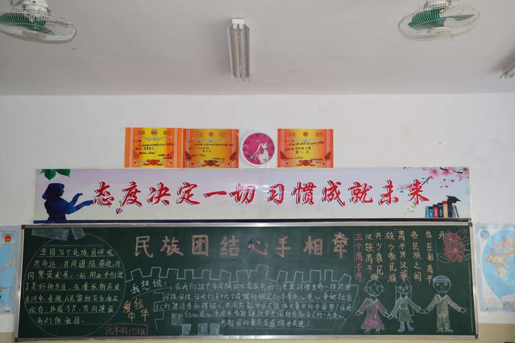 和硕县第二中学开展民族团结一家亲主题黑板报评比活动