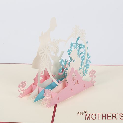厂家直销母亲节3d贺卡立体纸雕创意精美节日庆祝手工礼物卡片