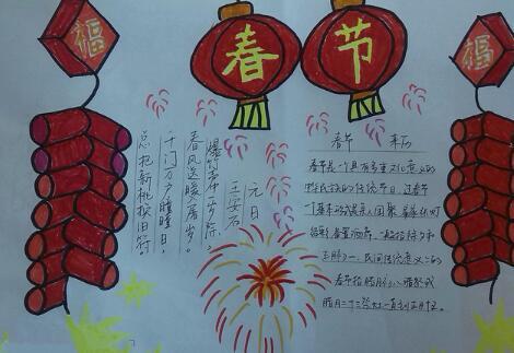 六年级下册第一课北京的春节手抄报四年级下册手抄报