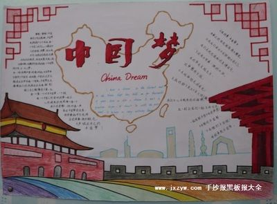 中国梦学子情手抄报版面设计图-高清正版在线-145kb