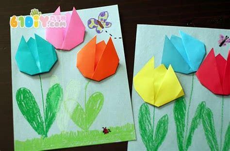 母亲节手工 折纸郁金香花贺卡制作母亲节手工 折纸郁金香花贺卡制作
